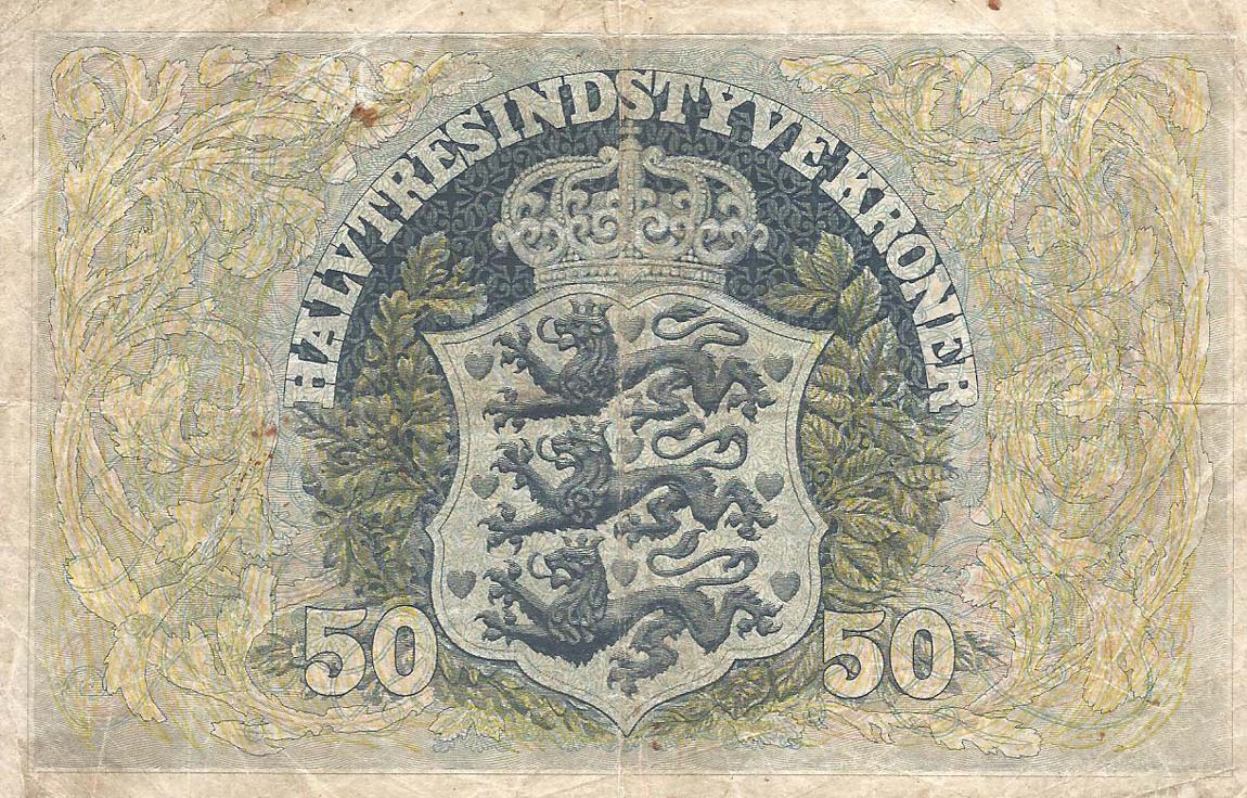 Back of Denmark p32c: 50 Kroner from 1941