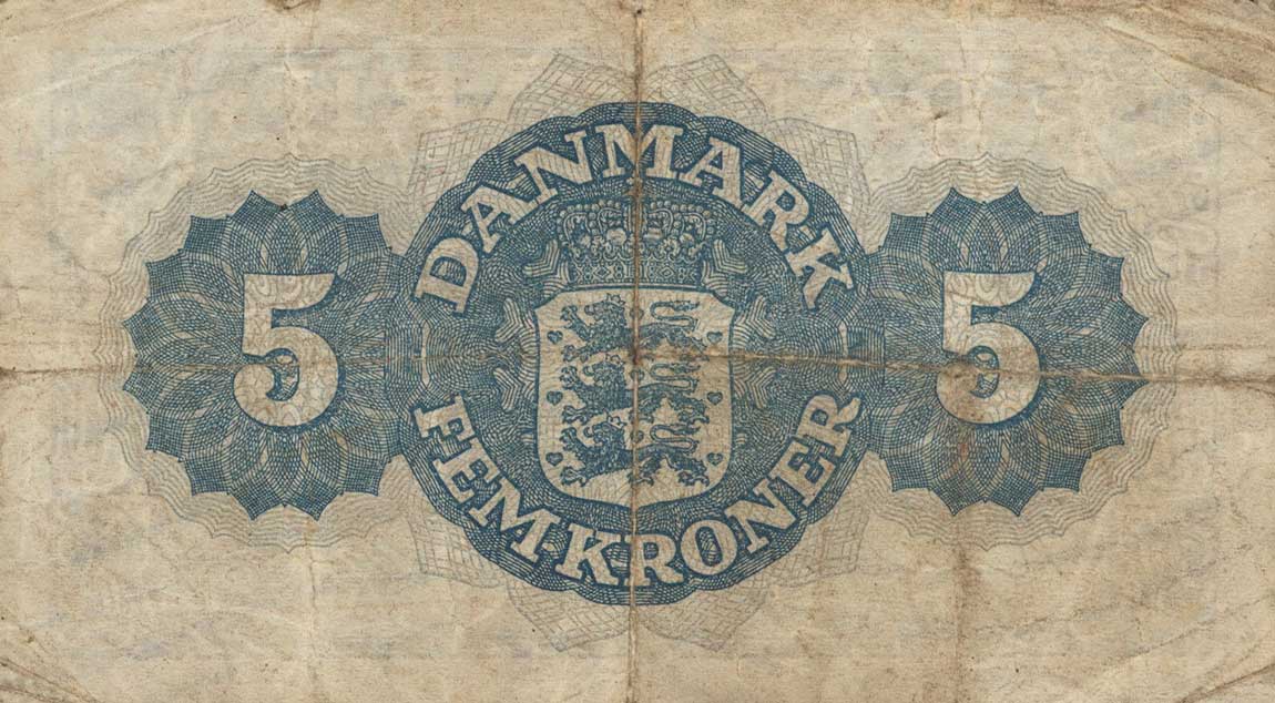 Back of Denmark p35d: 5 Kroner from 1947