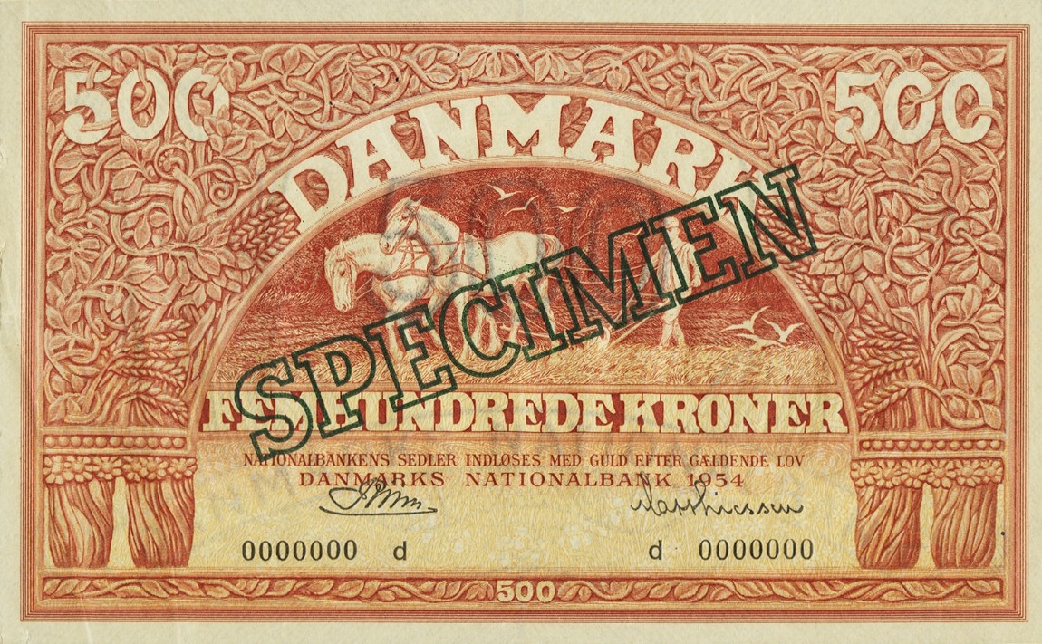 Front of Denmark p41s: 500 Kroner from 1944