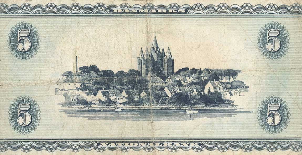 Back of Denmark p42a: 5 Kroner from 1952