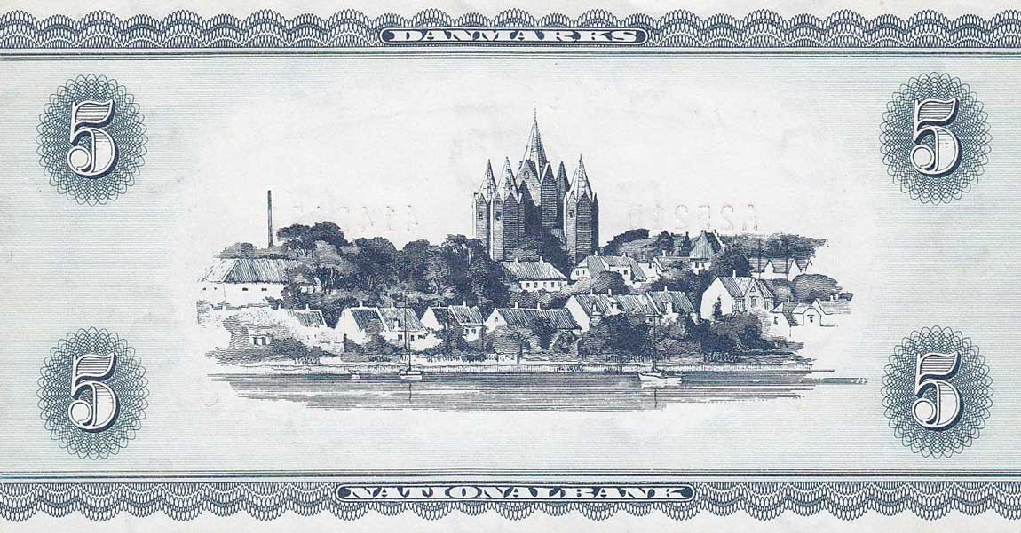 Back of Denmark p42c: 5 Kroner from 1952