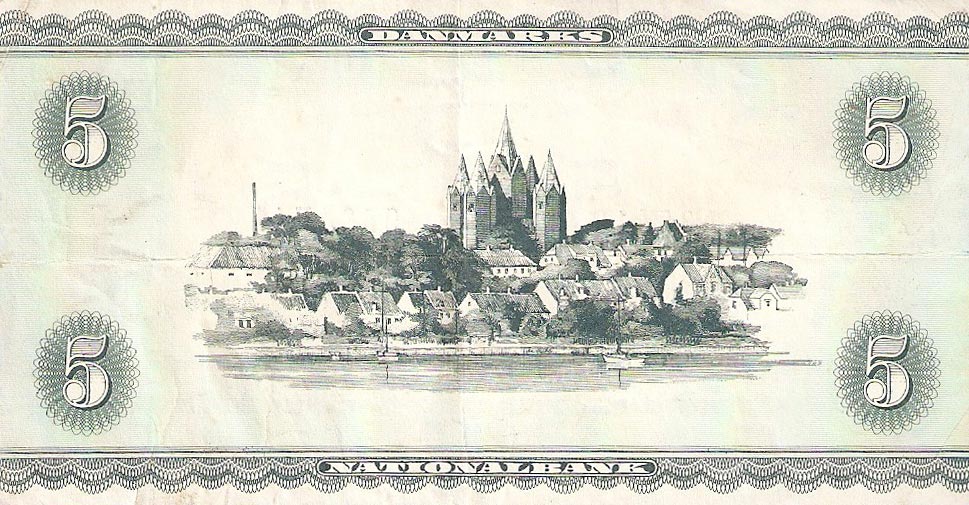 Back of Denmark p42e: 5 Kroner from 1954