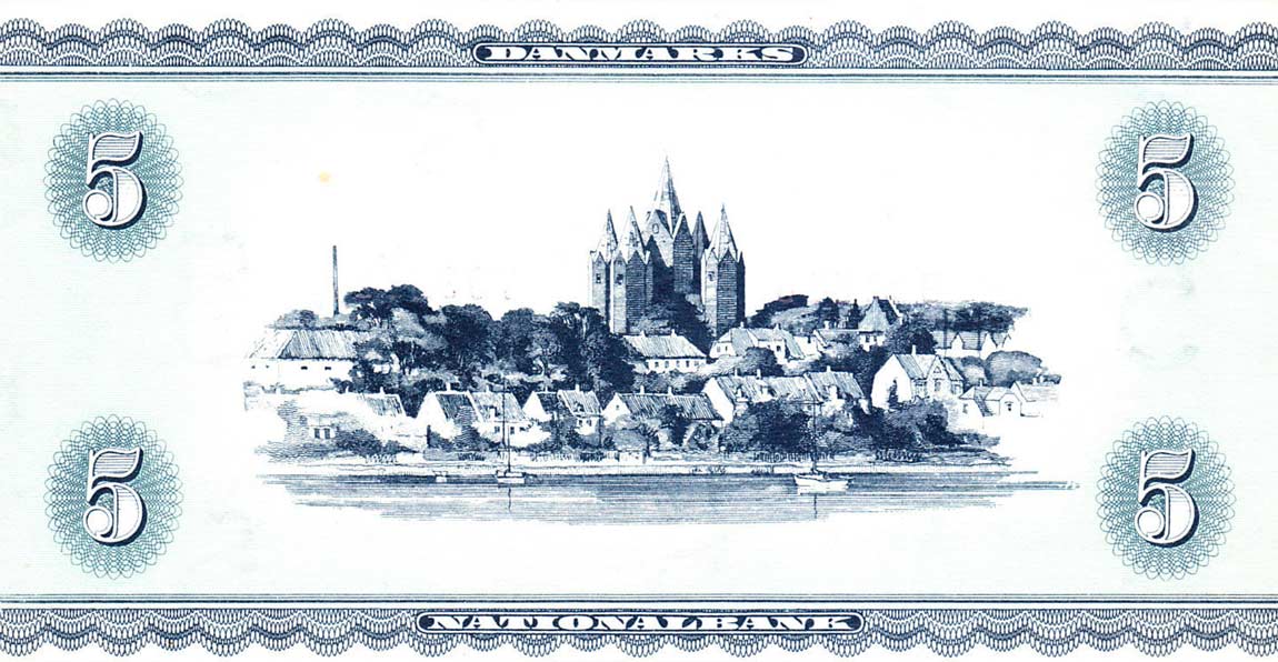 Back of Denmark p42i: 5 Kroner from 1955