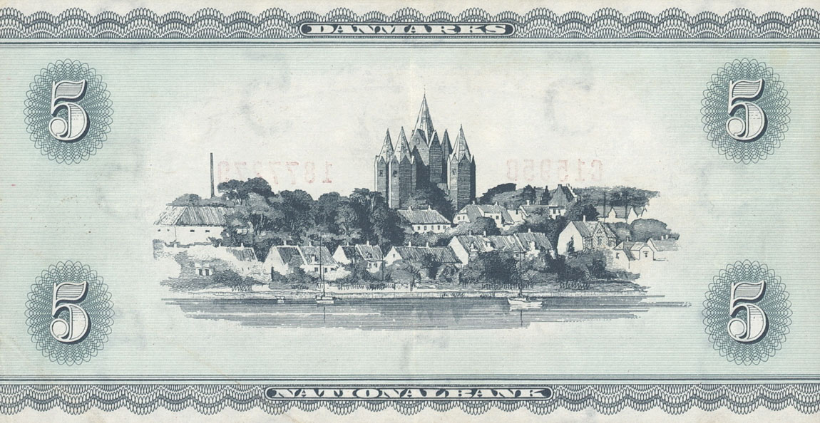 Back of Denmark p42o: 5 Kroner from 1958