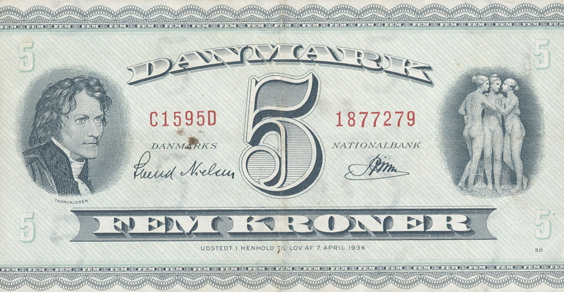 Front of Denmark p42o: 5 Kroner from 1958