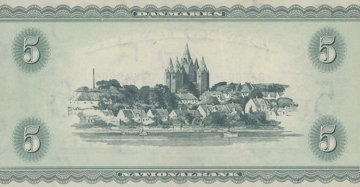 Back of Denmark p42r2: 5 Kroner from 1950