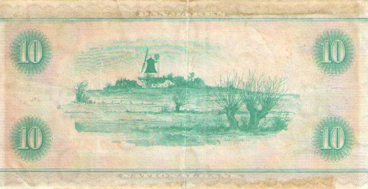 Back of Denmark p43d: 10 Kroner from 1952