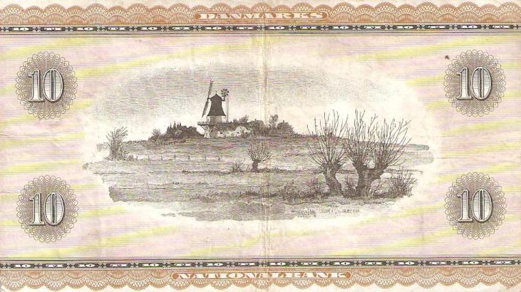 Back of Denmark p43e: 10 Kroner from 1952