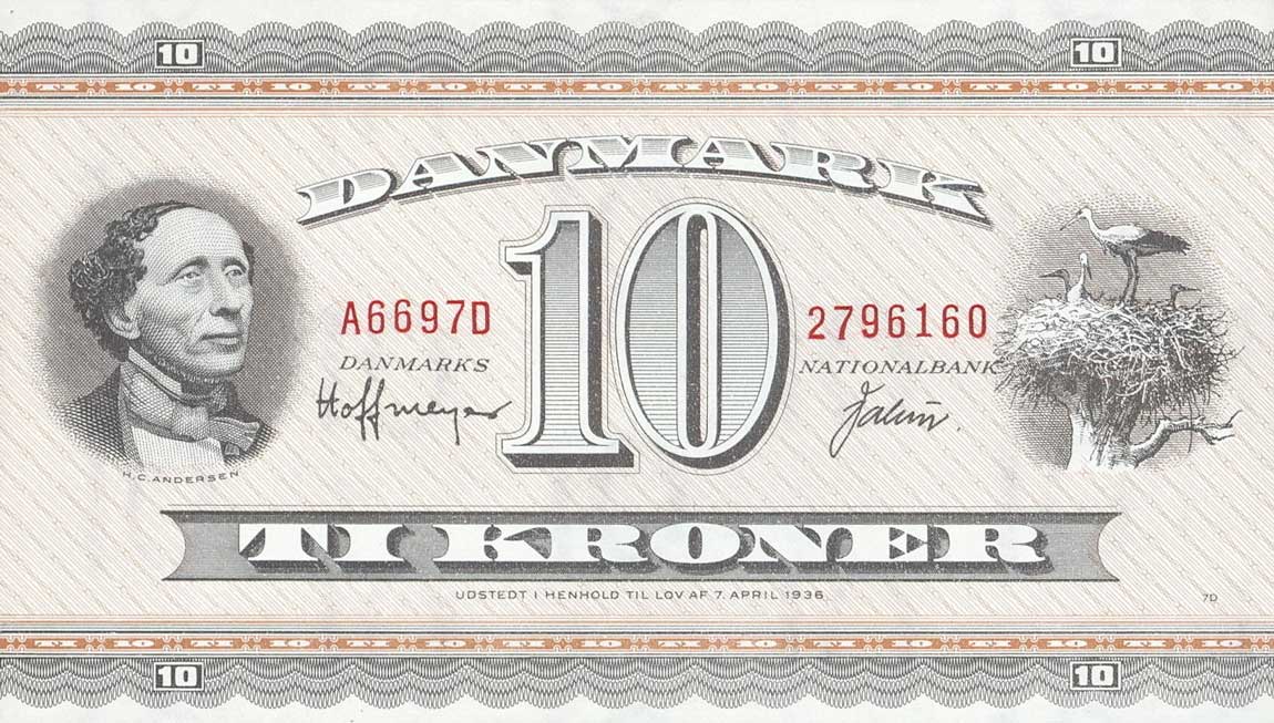 Front of Denmark p44ag: 10 Kroner from 1972