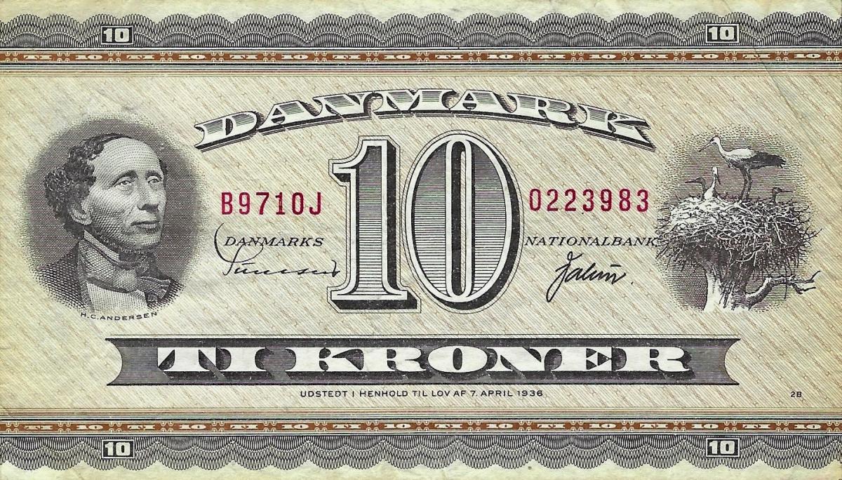 Front of Denmark p44ae: 10 Kroner from 1970