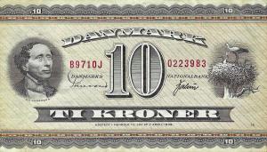 p44ae from Denmark: 10 Kroner from 1970