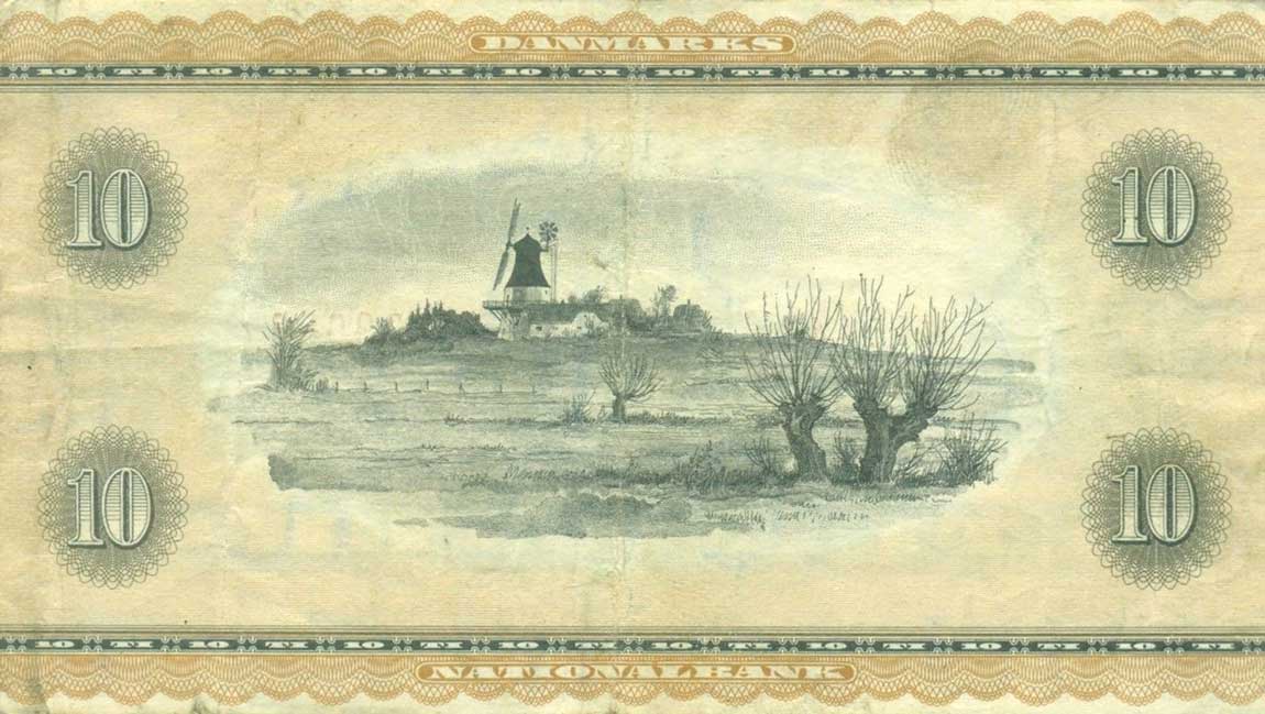 Back of Denmark p44c: 10 Kroner from 1954
