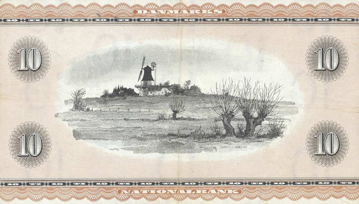 Back of Denmark p44u: 10 Kroner from 1961
