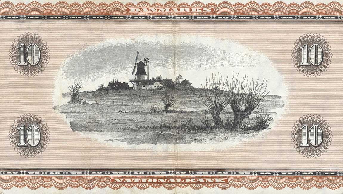 Back of Denmark p44x: 10 Kroner from 1964