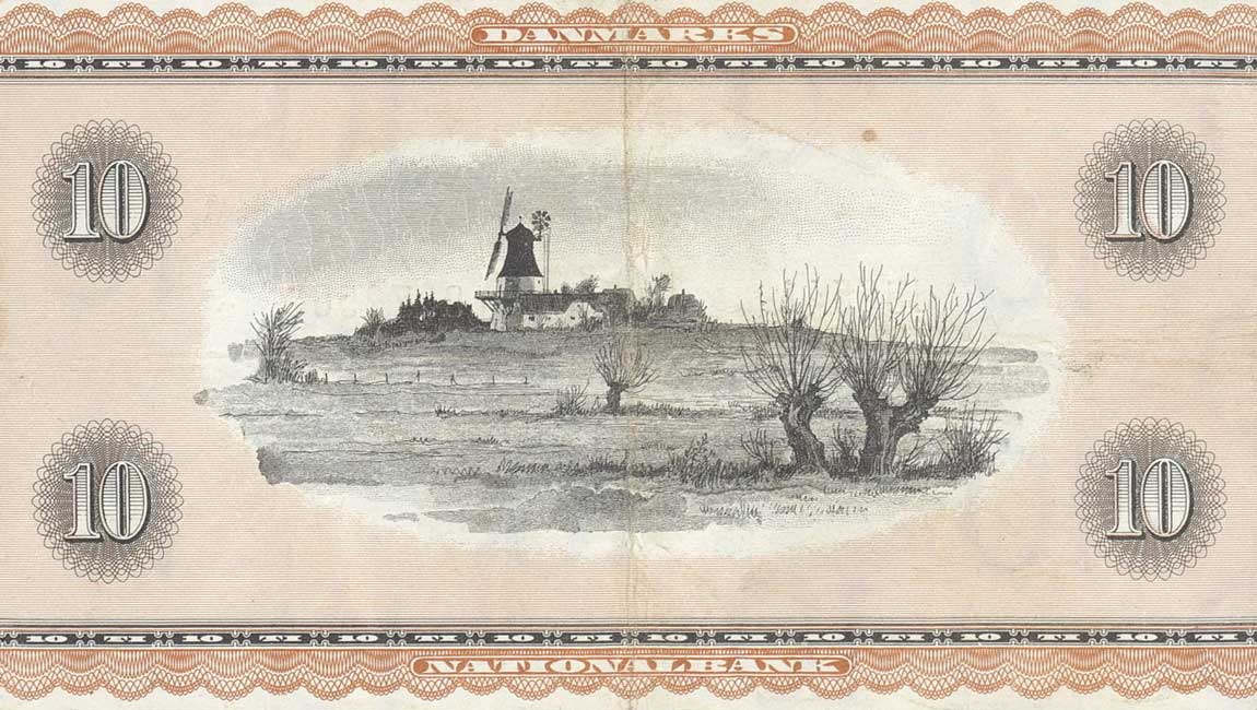 Back of Denmark p44y: 10 Kroner from 1965