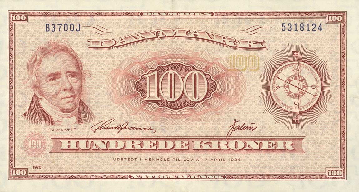 Front of Denmark p46r6: 100 Kroner from 1970