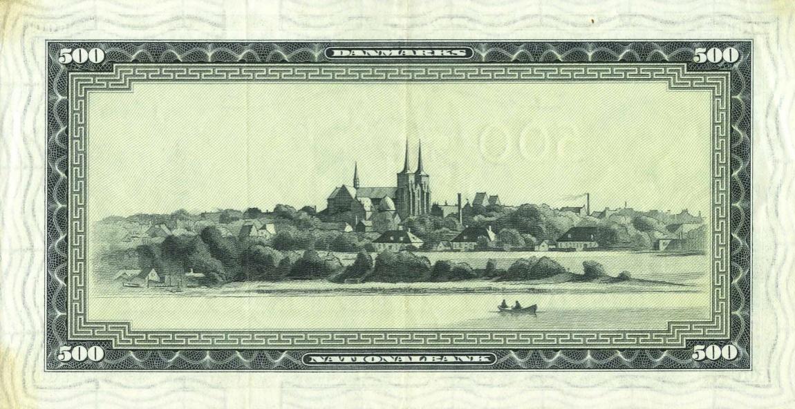 Back of Denmark p47c: 500 Kroner from 1967