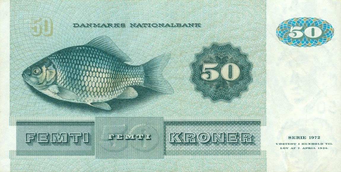 Back of Denmark p50d: 50 Kroner from 1979