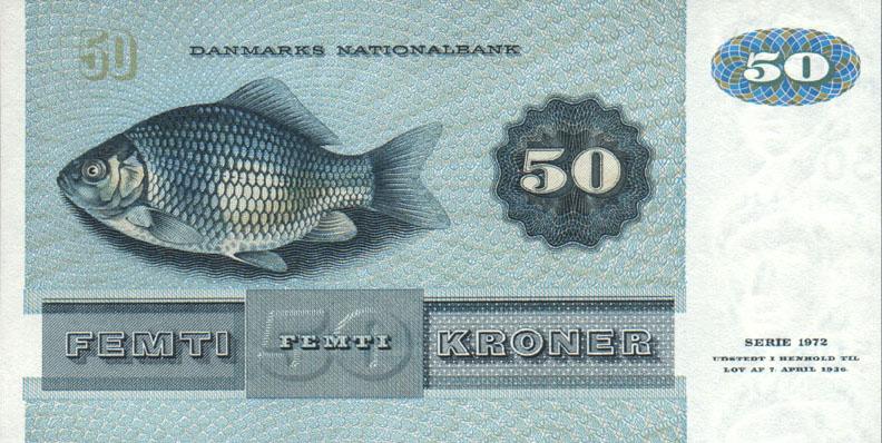 Back of Denmark p50m: 50 Kroner from 1996