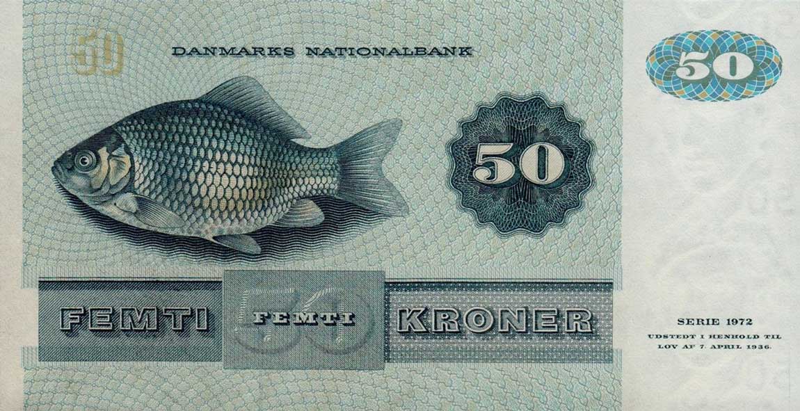 Back of Denmark p50h: 50 Kroner from 1989