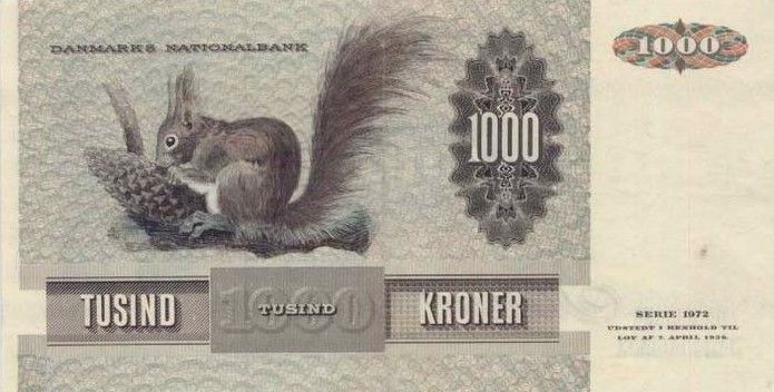 Back of Denmark p53f: 1000 Kroner from 1986