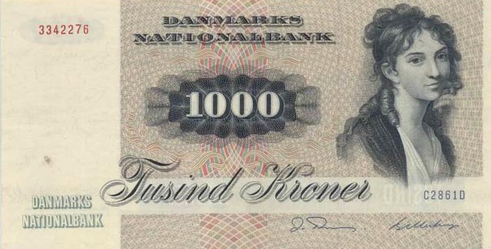 Front of Denmark p53f: 1000 Kroner from 1986
