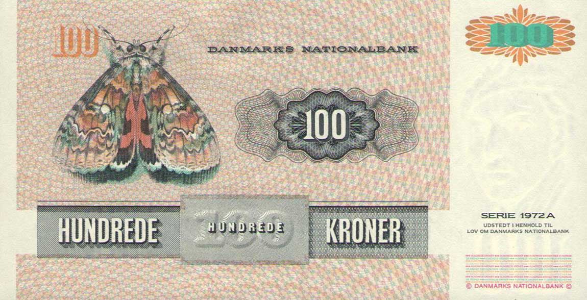 Back of Denmark p54c: 100 Kroner from 1995