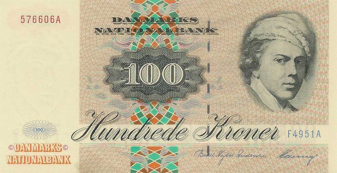 Front of Denmark p54e: 100 Kroner from 1995