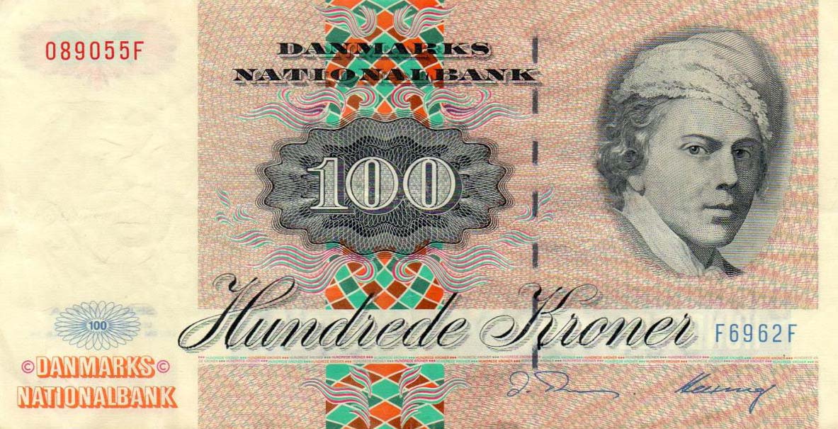 Front of Denmark p54f: 100 Kroner from 1996