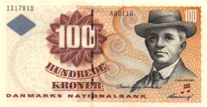 Front of Denmark p56d: 100 Kroner from 2001
