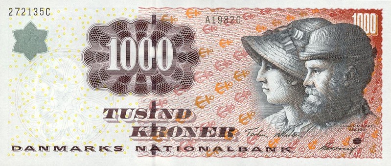 Front of Denmark p59a: 1000 Kroner from 1998