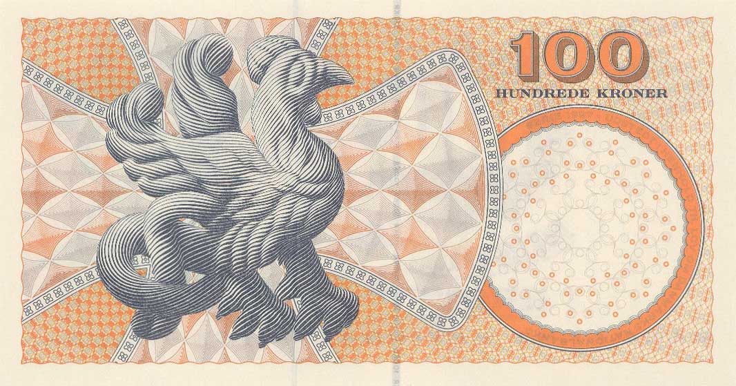 Back of Denmark p61i: 100 Kroner from 2008