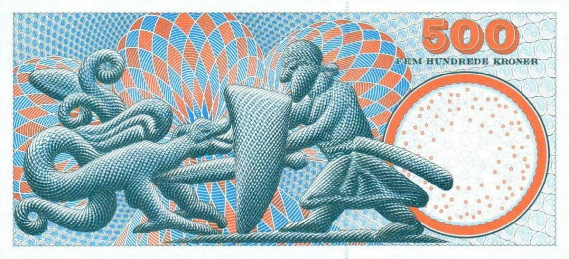 Back of Denmark p63b: 500 Kroner from 2003