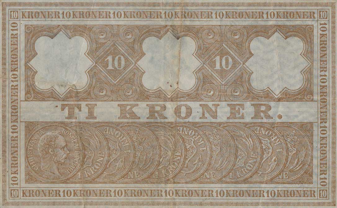 Back of Denmark p7j: 10 Kroner from 1910