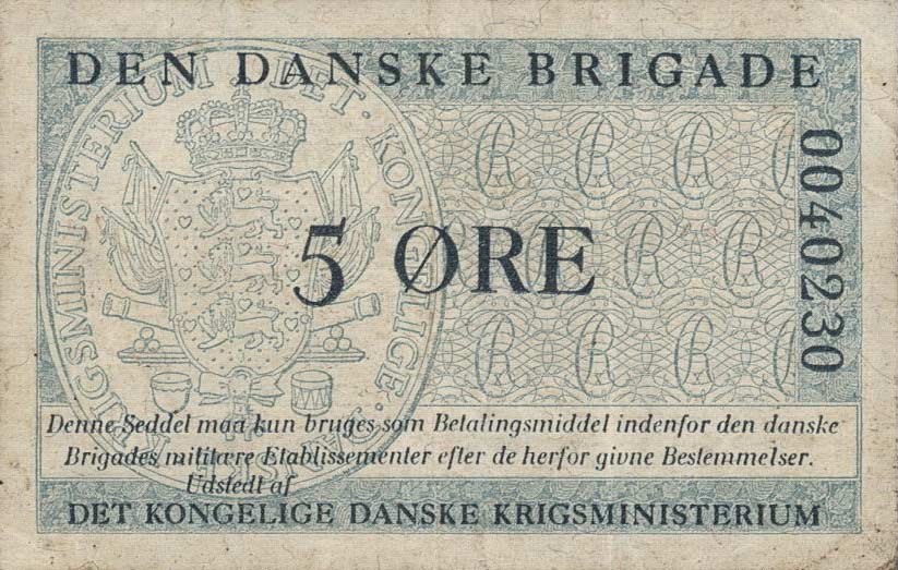 Front of Denmark pM7a: 5 Ore from 1947