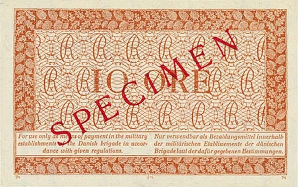 Back of Denmark pM8s: 10 Ore from 1947