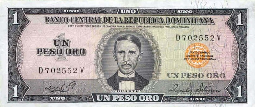 Front of Dominican Republic p108a: 1 Peso Oro from 1975