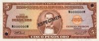 Gallery image for Dominican Republic p109s: 5 Pesos Oro
