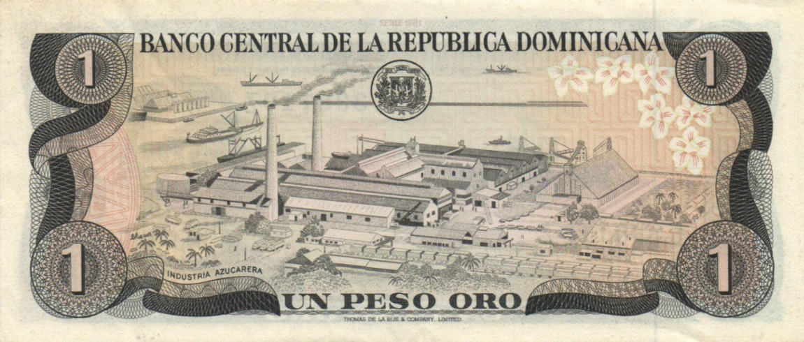 Back of Dominican Republic p117b: 1 Peso Oro from 1981