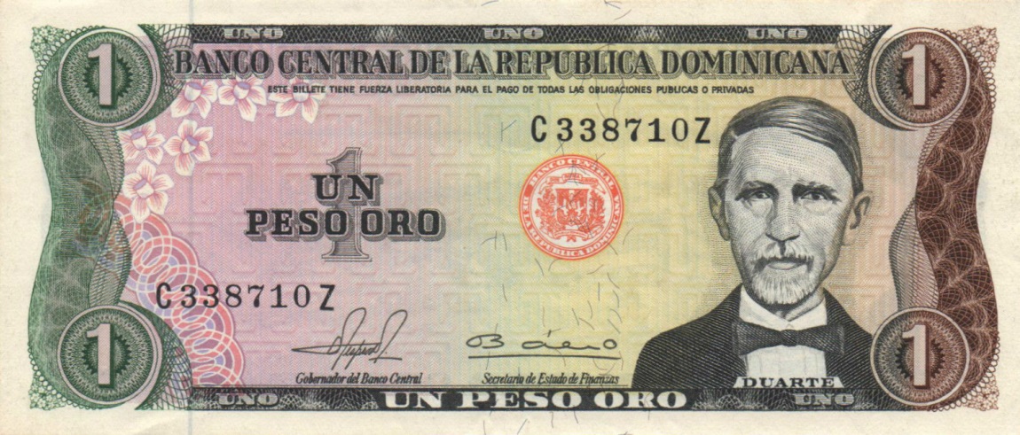Front of Dominican Republic p117b: 1 Peso Oro from 1981
