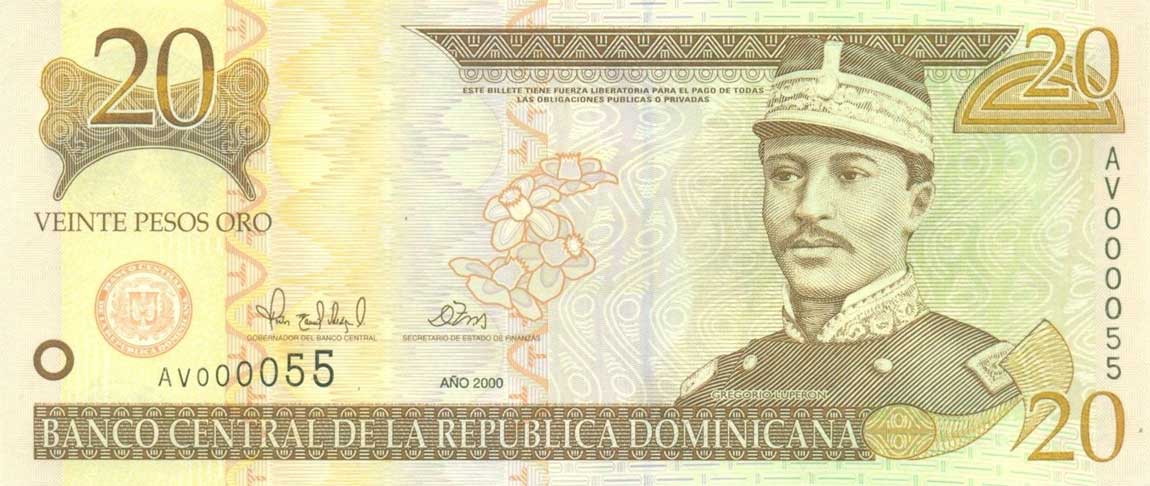 RealBanknotes Dominican Republic P160a 20 Pesos Oro From 2000 100-pesos-dominicanos-dominican-republic-numista