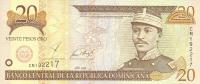 Gallery image for Dominican Republic p166a: 20 Pesos Oro