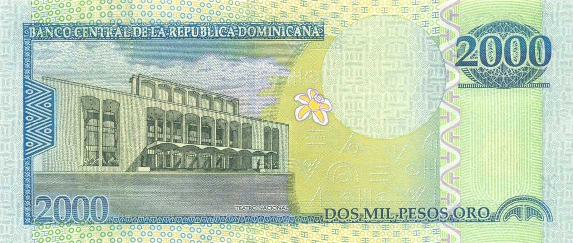 Back of Dominican Republic p174b: 2000 Pesos Oro from 2003