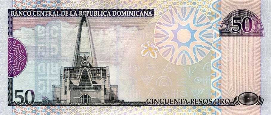 Back of Dominican Republic p176a: 50 Pesos Oro from 2006