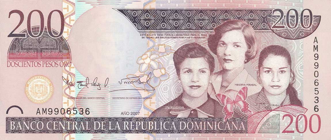 Front of Dominican Republic p178a: 200 Pesos Oro from 2007
