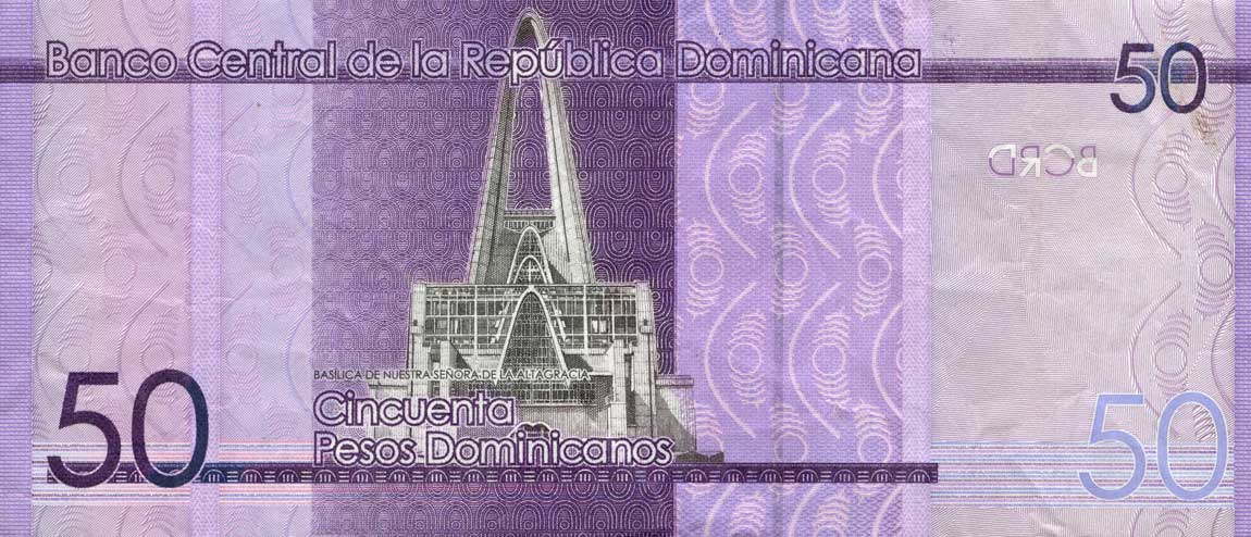 Back of Dominican Republic p189b: 50 Pesos Dominicanos from 2015