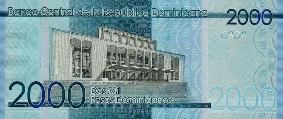 Back of Dominican Republic p194a: 2000 Pesos Dominicanos from 2014