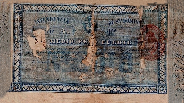 Front of Dominican Republic p47: 0.5 Peso Fuerte from 1862