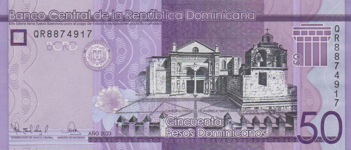 Front of Dominican Republic p189i: 50 Pesos Dominicanos from 2023