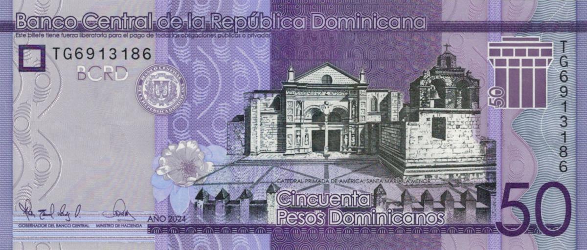 Front of Dominican Republic p189j: 50 Pesos Dominicanos from 2024
